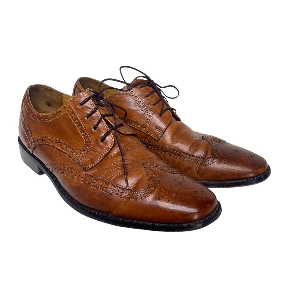 Cole Haan Air Colton Wing Tip Oxfords Shoes Distressed Brown C10027 Men's 9.5 M